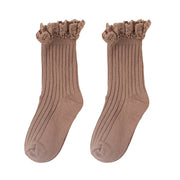 Calcetines con volantes a media pantorrilla para niñas