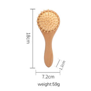 Peine de cabeza de cepillo de pelo de lana suave para bebé de madera Natural para bebé