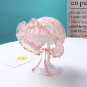 Lindo y elegante sombrero de flores de encaje para recién nacidos