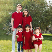 Conjuntos familiares a juego en rojo de moda