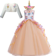 Vestido De Fiesta Unicornio Con Abrigo