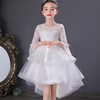 Jacquard Layer Mesh Bow Dove Tail Princess Party Dress