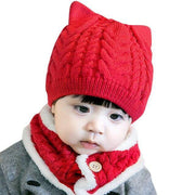 Cat Knitted 2 in 1 Hat set
