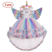 Long Back Ruffles Winged Unicorn Dress